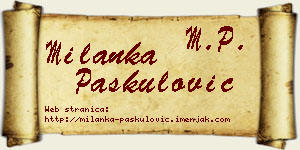 Milanka Paskulović vizit kartica